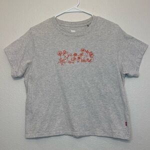 Levi's‎ Women’s Gray Tee with Red Flower Print Design Size XS